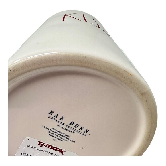 Rae Dunn KISSES Ceramic Canister 9in Tall Magenta Valentines Day Love Holiday - Picture 10 of 11